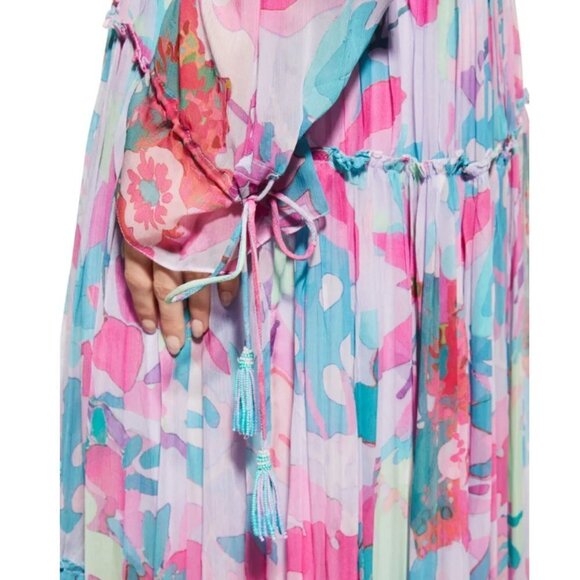 NWT ROCOCO SAND Floral-Print Chiffon High-Low Maxi Dress - Picture 5 of 13